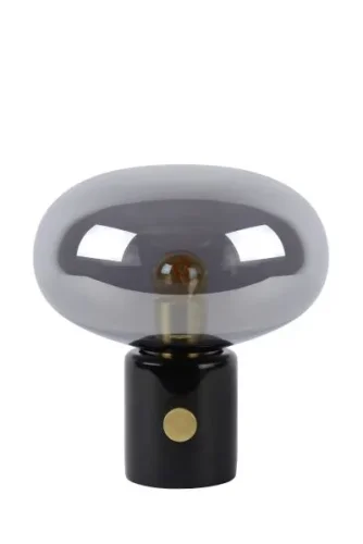 Настольная лампа Charlize 03520/01/65 Lucide прозрачная серая на 1 лампу, основание чёрное мрамор в стиле современный фото 4 Настольная лампа Charlize 03520/01/65 Lucide прозрачная серая на 1 лампу, основание чёрное мрамор в стиле современный фото 4